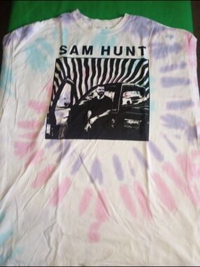 Sam Hunt Tie-Dye Graphic Tee - Pastel Pink & Lavender 2X-Large